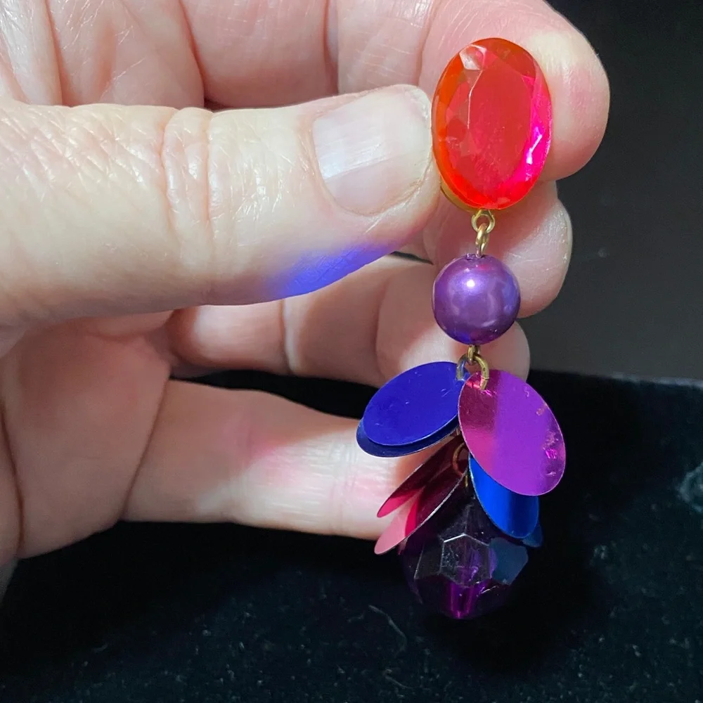 Elegant vintage Multicolor Dangle pierced Earrings